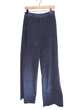 ARGENT Navy Corduroy Wide Leg Trouser Pants High Rise Career Size 4